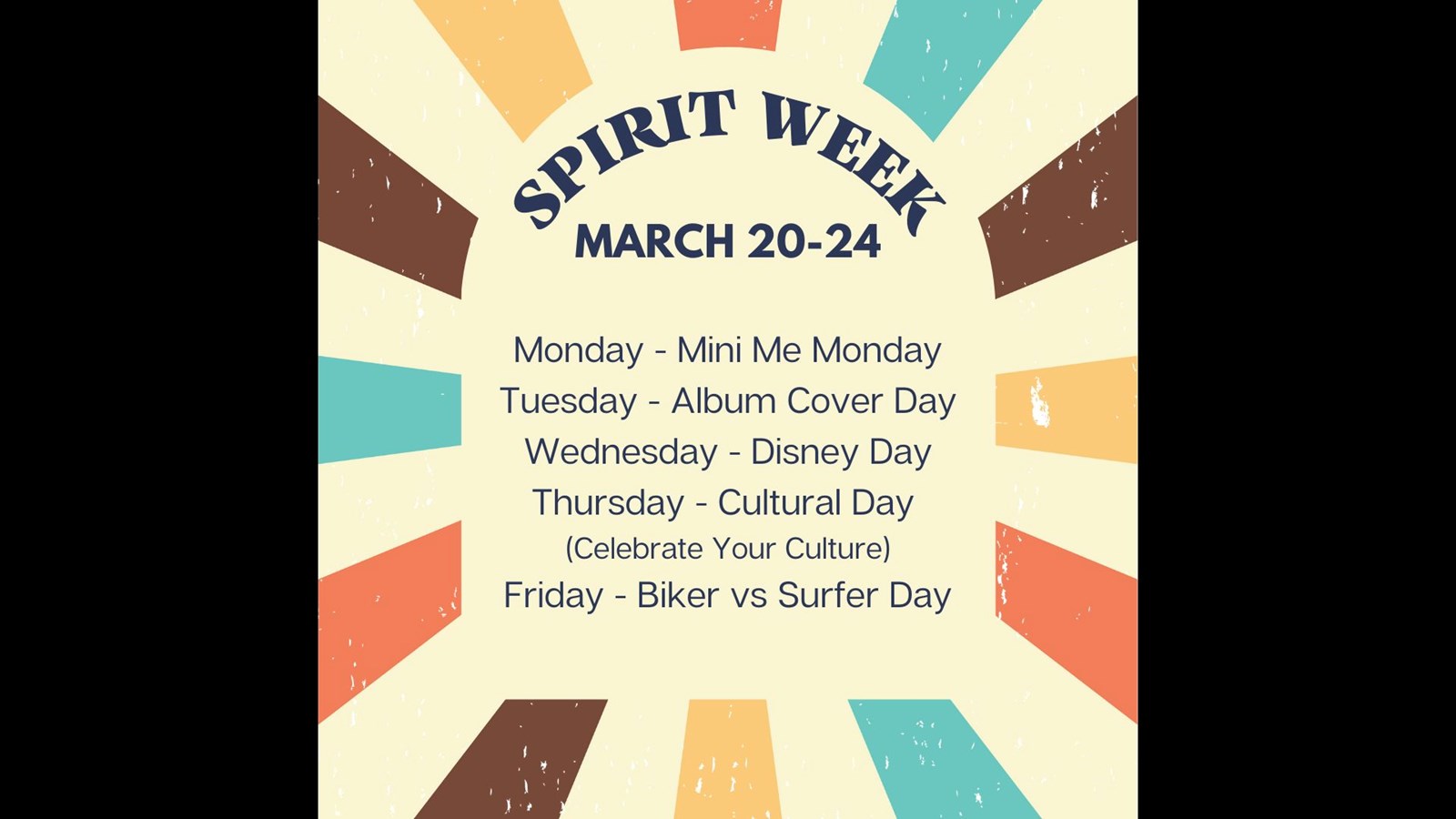 Spirit Days March 20-24
